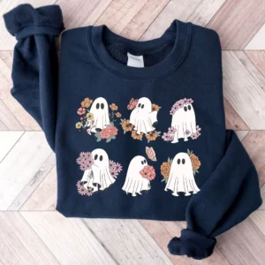 Cute Ghost with Flowers
